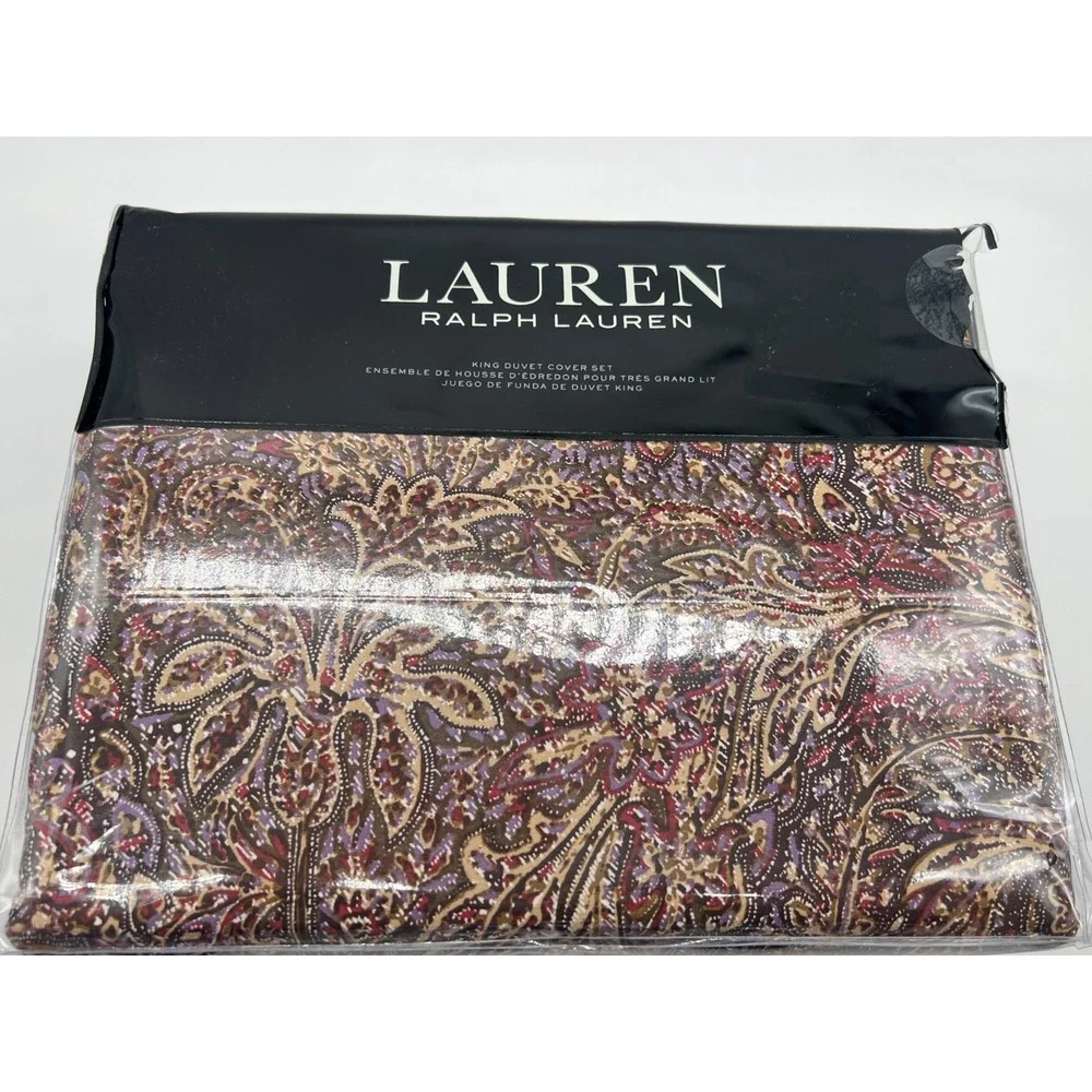 Ralph Lauren Hallie Refined Paisley King Duvet and 2 King Shams New,